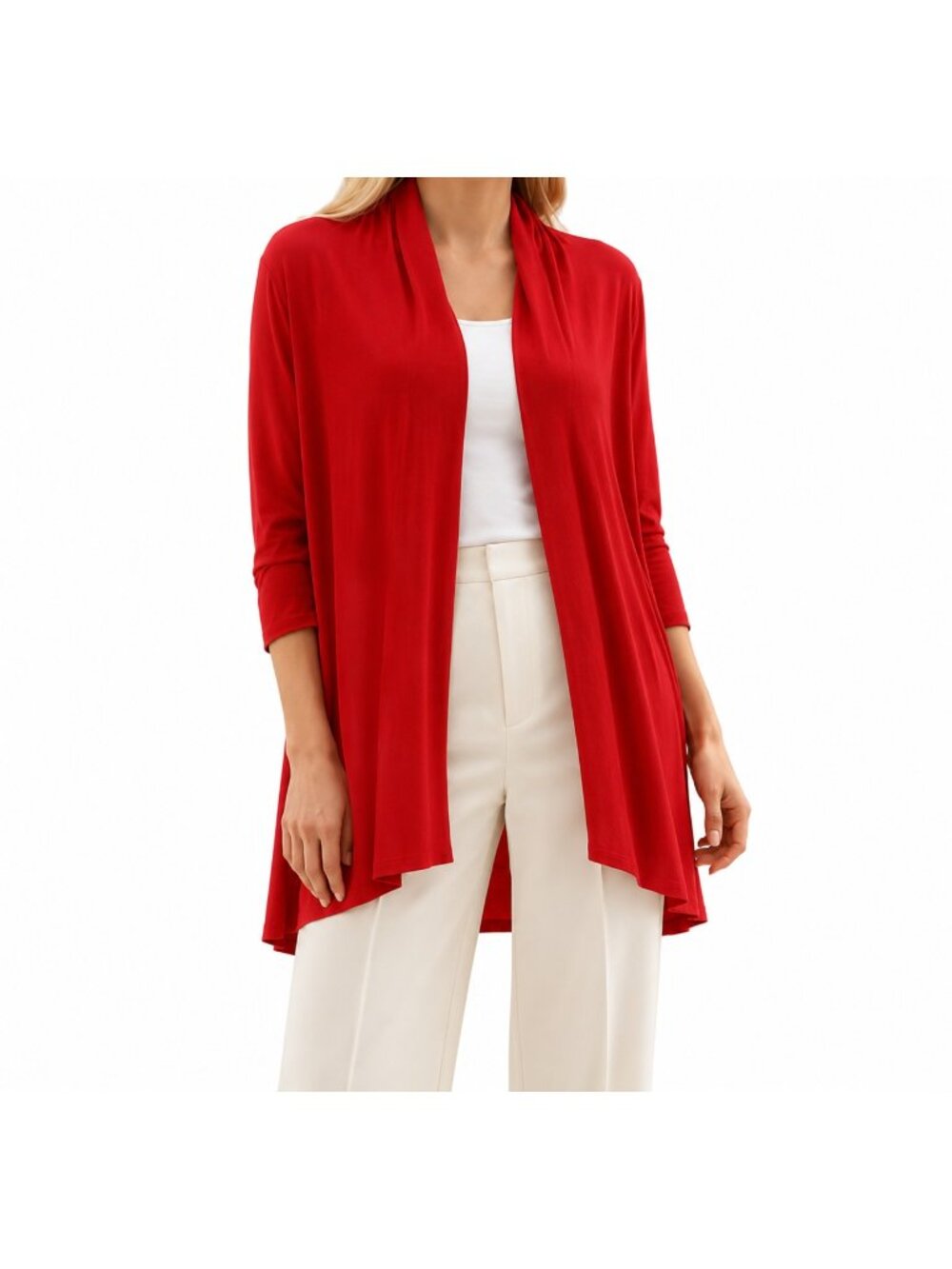 Orange Fashion Village Red Bamboo Cardigan- Small/Medium